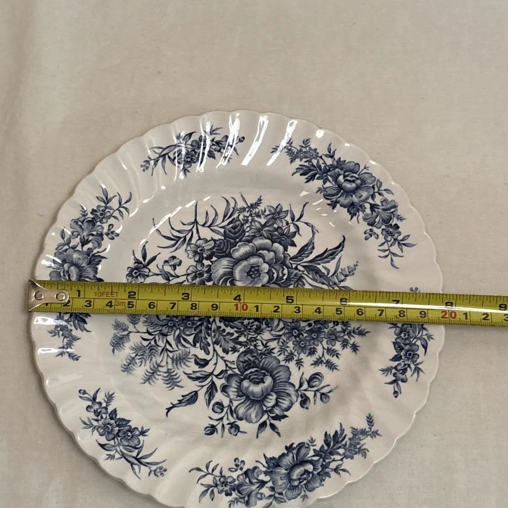 Staffordshire Beacon Hill by British Anchor Blue Salad Plates 8” - Set of 4